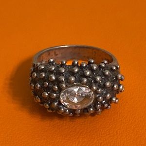 Sterling silver moissanite ring